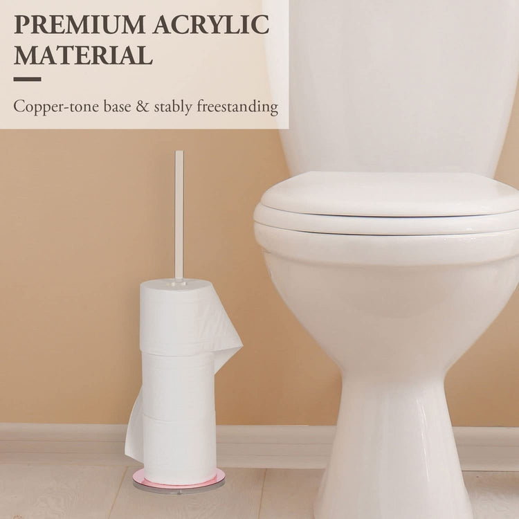 Freestanding Copper Tone and Clear Acrylic Toilet Tissue Paper Stand