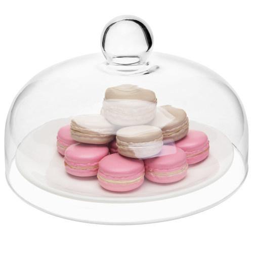 9-Inch Clear Glass Cloche Cake Cover with Knob Handle