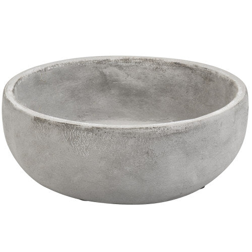 Minimalist Round Gray Cement Succulent Planter Bowl, 8 Inch Size