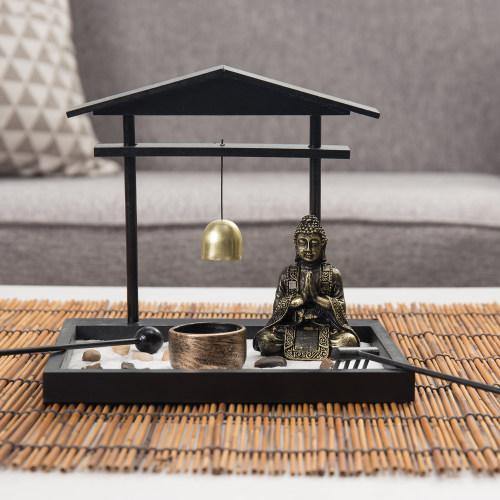 Mini Zen Sand Garden with Accessories and Tray