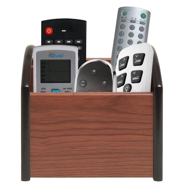 Revolving Wooden 4-Compartment Desktop Office Supplies Storage Organizer / Spinning Remote Control Caddy - MyGift Enterprise LLC