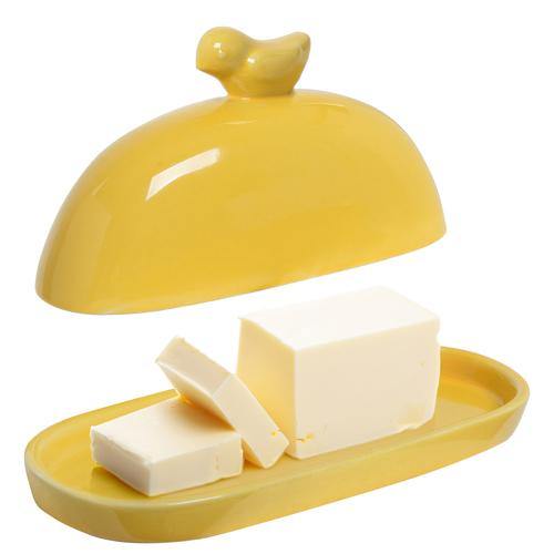 Yellow Bird Ceramic Butter Dish - MyGift