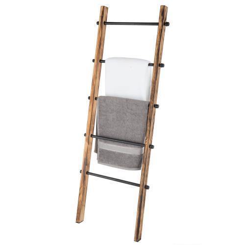 Urban Rustic Wall-Leaning Wood & Metal Blanket Ladder - MyGift